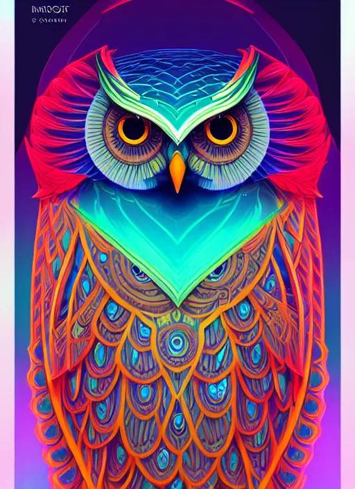 Image similar to symmetry!! product render poster vivid colors divine proportion owl, divine, glowing fog intricate, elegant, highly detailed, digital painting, artstation, concept art, smooth, sharp focus, illustration,