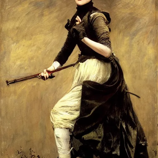 Image similar to action heroine by alfred stevens