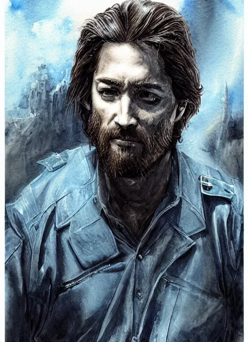 Prompt: portrait, Jesus as a cop in an 80s action movie, watercolor, dramatic lighting, cinematic, establishing shot, extremely high detail, foto realistic, cinematic lighting, pen and ink, intricate line drawings, by Yoshitaka Amano, Ruan Jia, Kentaro Miura, Artgerm, post processed, concept art, artstation, matte painting, style by eddie mendoza, raphael lacoste, alex ross