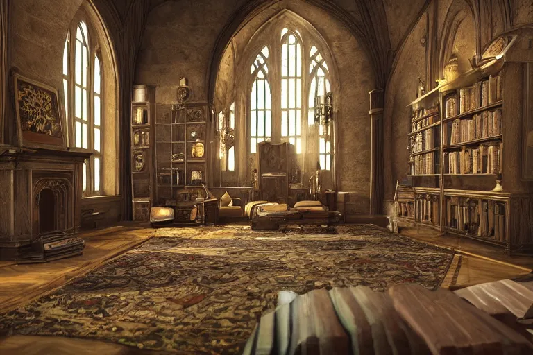 Image similar to A national geographic photo of rich room in hogwarts, Trending on artstation.