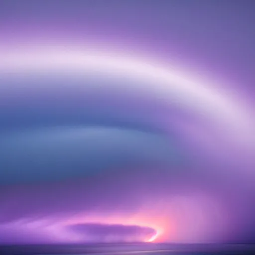 Image similar to amazing photo of a purple clouds in the shape of a tornado by marc adamus, beautiful dramatic lighting