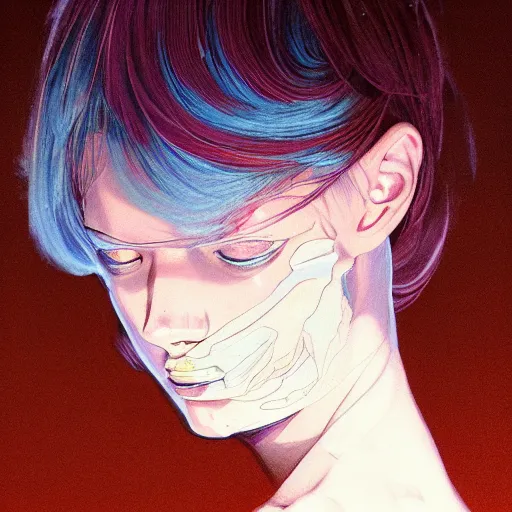 Image similar to prompt : fashion tv character portrait soft light painted by james jean and katsuhiro otomo and erik jones, inspired by akira anime, smooth face feature, intricate oil painting, high detail illustration, sharp high detail, manga and anime 1 9 9 9