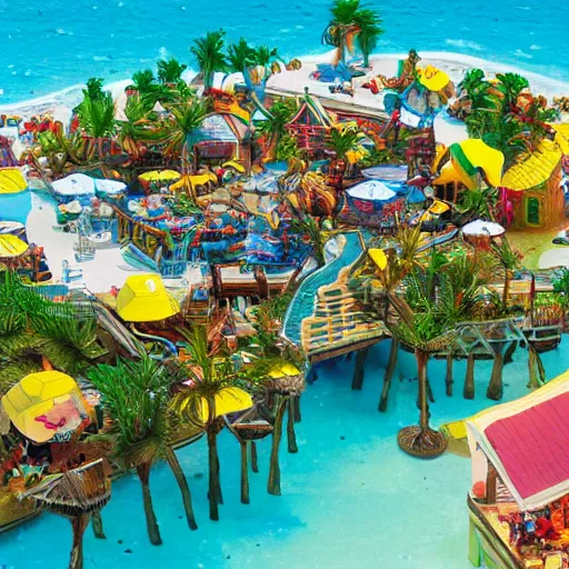 Prompt: tilt shift photo of Margaritaville