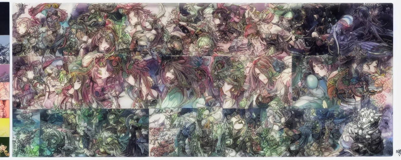 Image similar to yoshitaka amano color palette