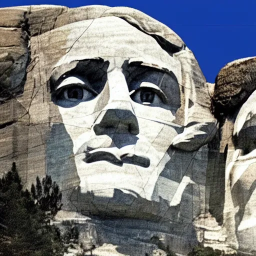 Image similar to mount rushmore with donald trump face,