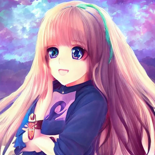 Image similar to portrait of a cute beautiful girl holding a balisong, anime digital art,