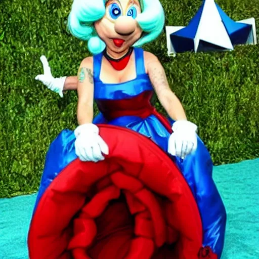 Image similar to lady gaga as super mario