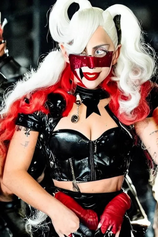 Prompt: lady gaga as harley queen, movie still