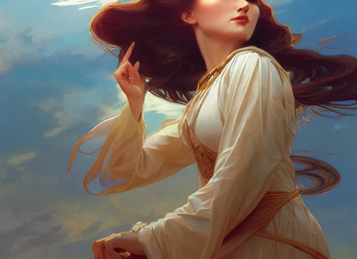 Image similar to sunset sky, elegant, highly detailed, digital painting, artstation, concept art, smooth, sharp focus, illustration, ArtStation, art by artgerm and greg rutkowski and alphonse mucha and J. C. Leyendecker and Edmund Blair Leighton and Charlie Bowater