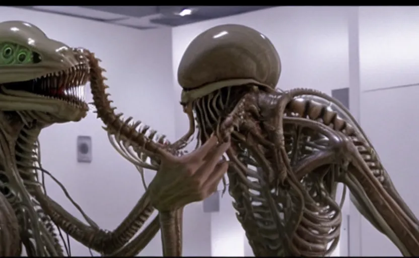 Image similar to alien facehugger adam sandler vfx film