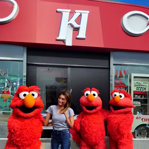 Prompt: elmo at kfc