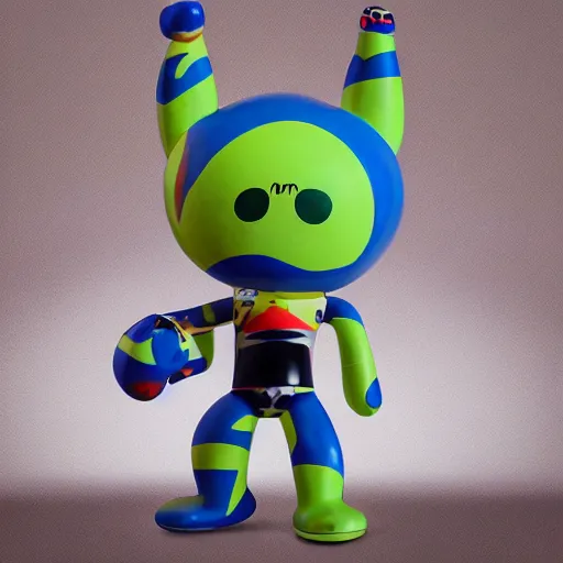 Image similar to art vinyl figure - in the style of kidrobot, sket - one x iamretro, frank kozik, guggimon, studio lighting, subsurface diffusion
