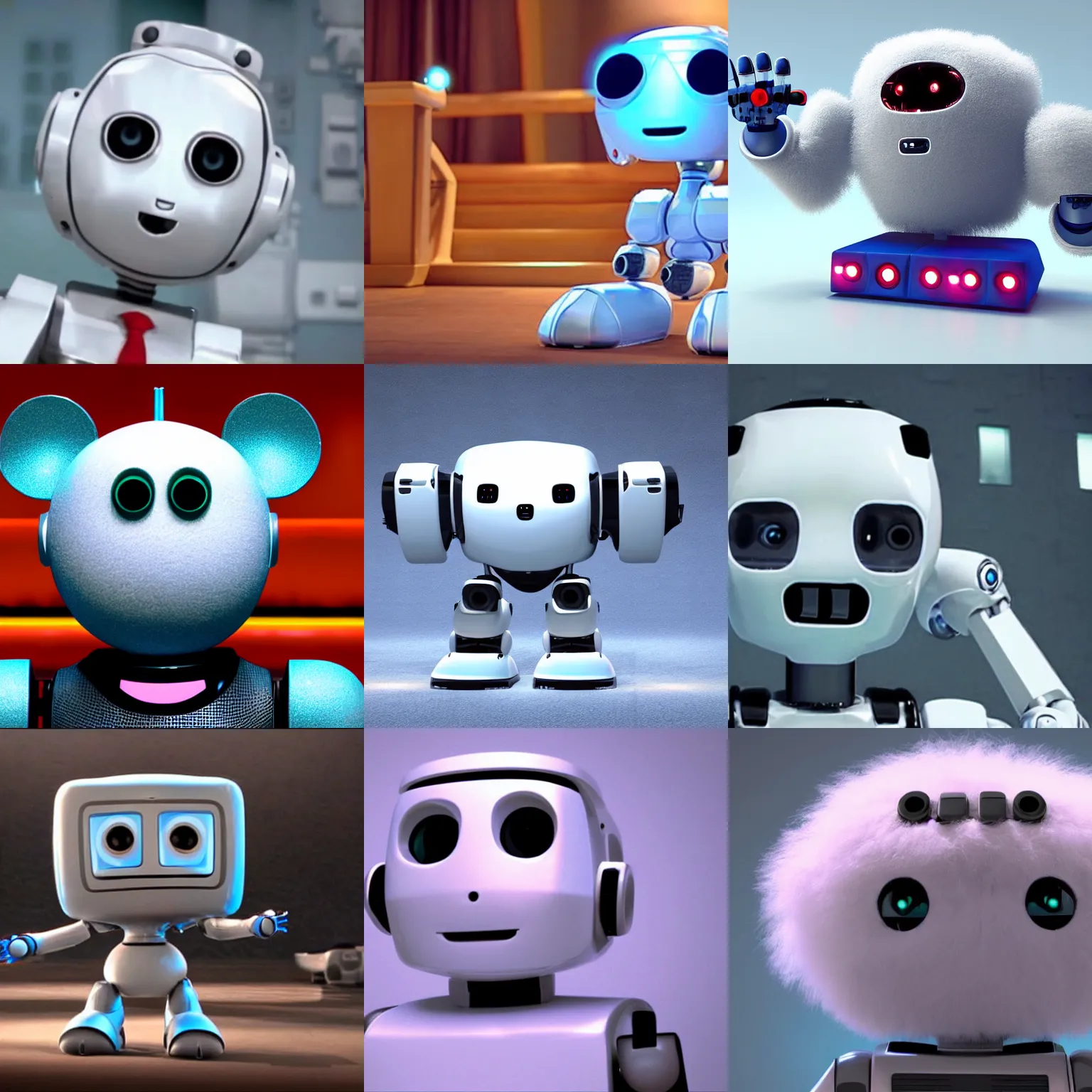 Prompt: a cute fluffy robot nods its head as if to say'affirmative! ', 3 d movie still