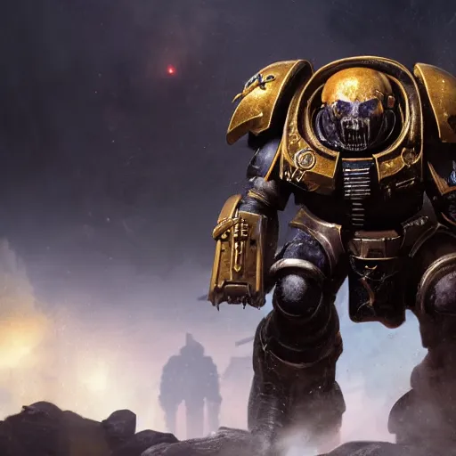 Image similar to space marine, 8 k uhd, unreal engine, octane render in the artstyle of greg rutkowski