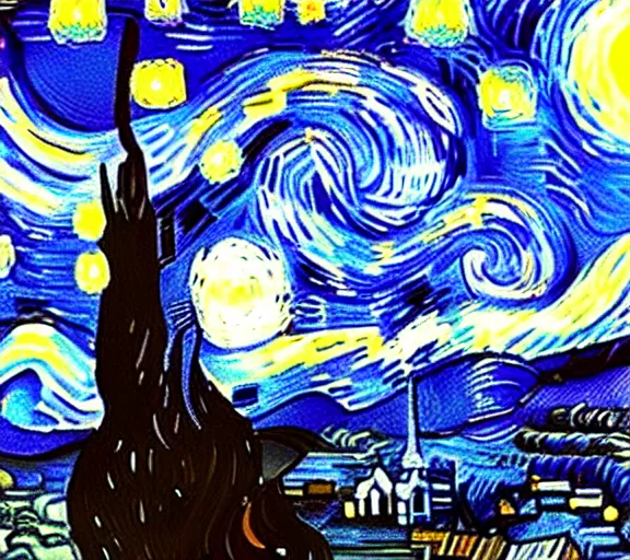 Prompt: starry night but its of new york, accurate, 4 k, realistic