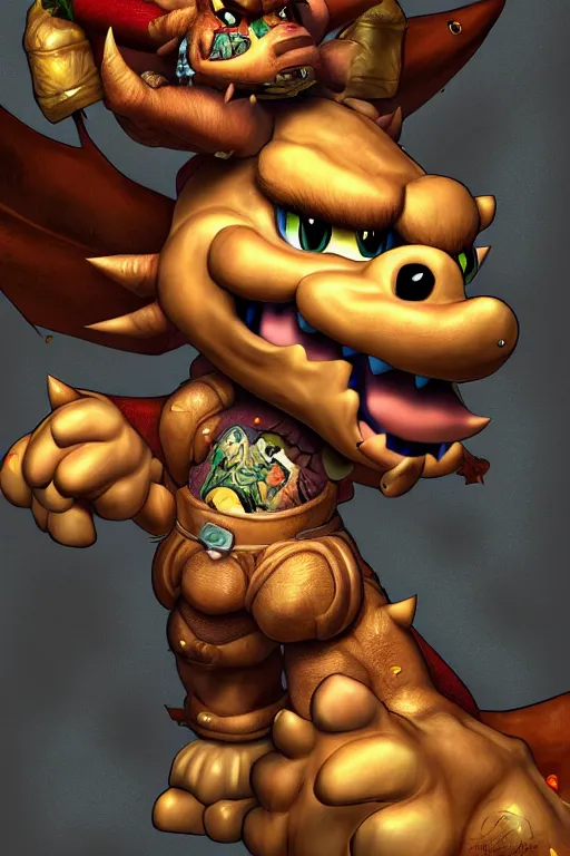 Prompt: bowser, highly detailed, digital art, sharp focus, ambient lighting, trending on art station