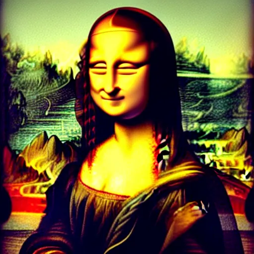 Prompt: Mona Lisa with eyebrows on fleek