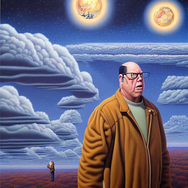 Image similar to an oil on canvas portrait painting of hank from king of the hill, surrealism, surrealist, cosmic horror, rob gonsalves, high detail