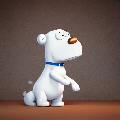 Image similar to brian griffin, from family guy, octane render, 8 k, high resolution, art by seth macfarlane