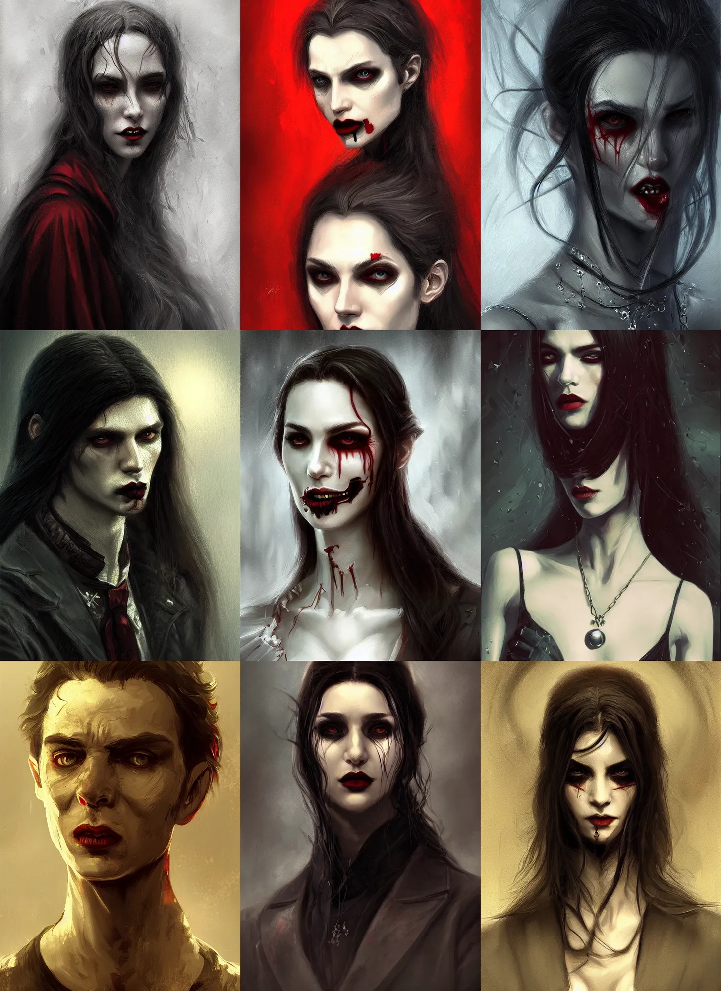 Prompt: portrait of a vampire, art by andrei tarkovski, tumblr, viennese actionism, fantasy, intricate and very very beautiful and elegant, highly detailed, digital painting, artstation, concept art, smooth and sharp focus, illustration