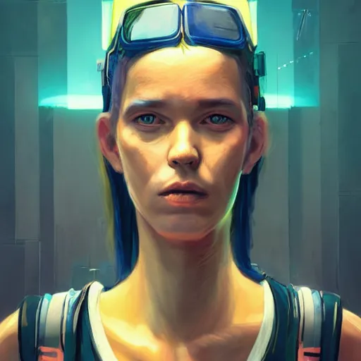 Prompt: A stunning portrait of a cyberpunk girl Simon Stalenhag, Trending on Artstation, 8K