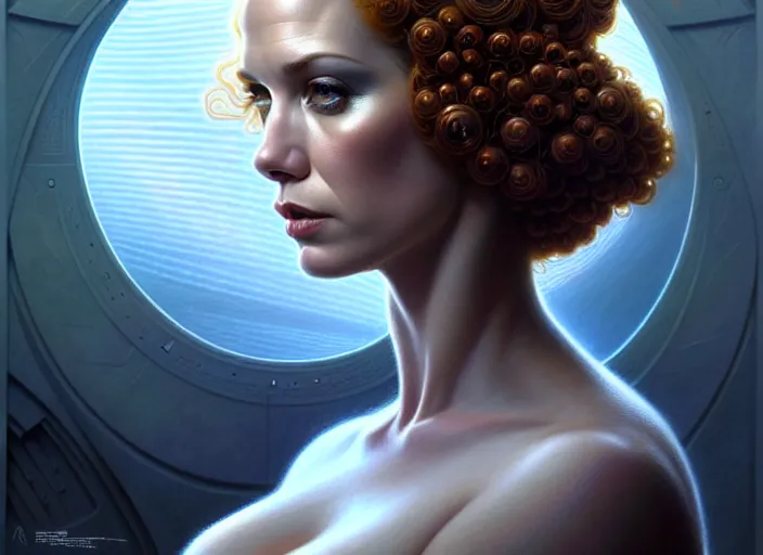 Prompt: symmetrical!!! upper body portrait shot of christina hendricks in star wars, intricate, elegant, highly detailed, centered, digital painting, artstation, concept art, smooth, sharp focus, illustration, artgerm, tomasz alen kopera, peter mohrbacher, donato giancola, joseph christian leyendecker, wlop, boris vallejo