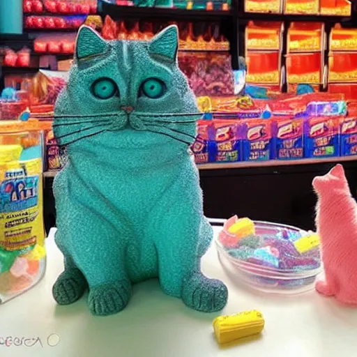 Image similar to cat made out of candy