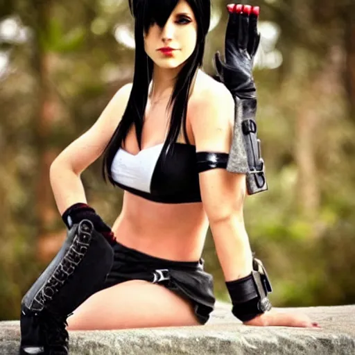Prompt: cosplay of tifa lockhart, trending on artstartion and instagram