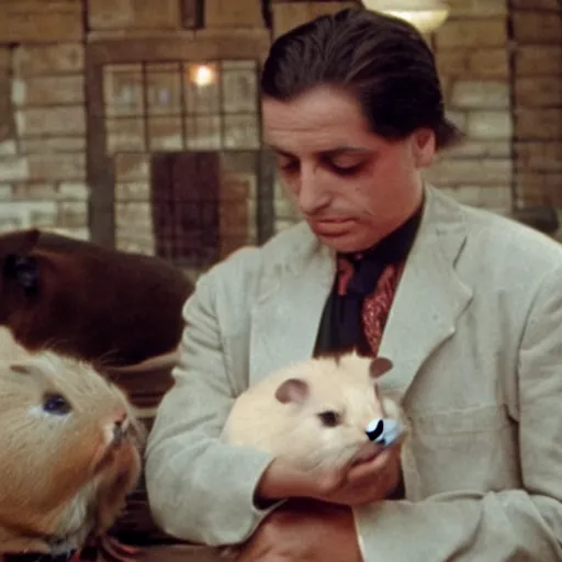 Prompt: a guinea pig in GodFather