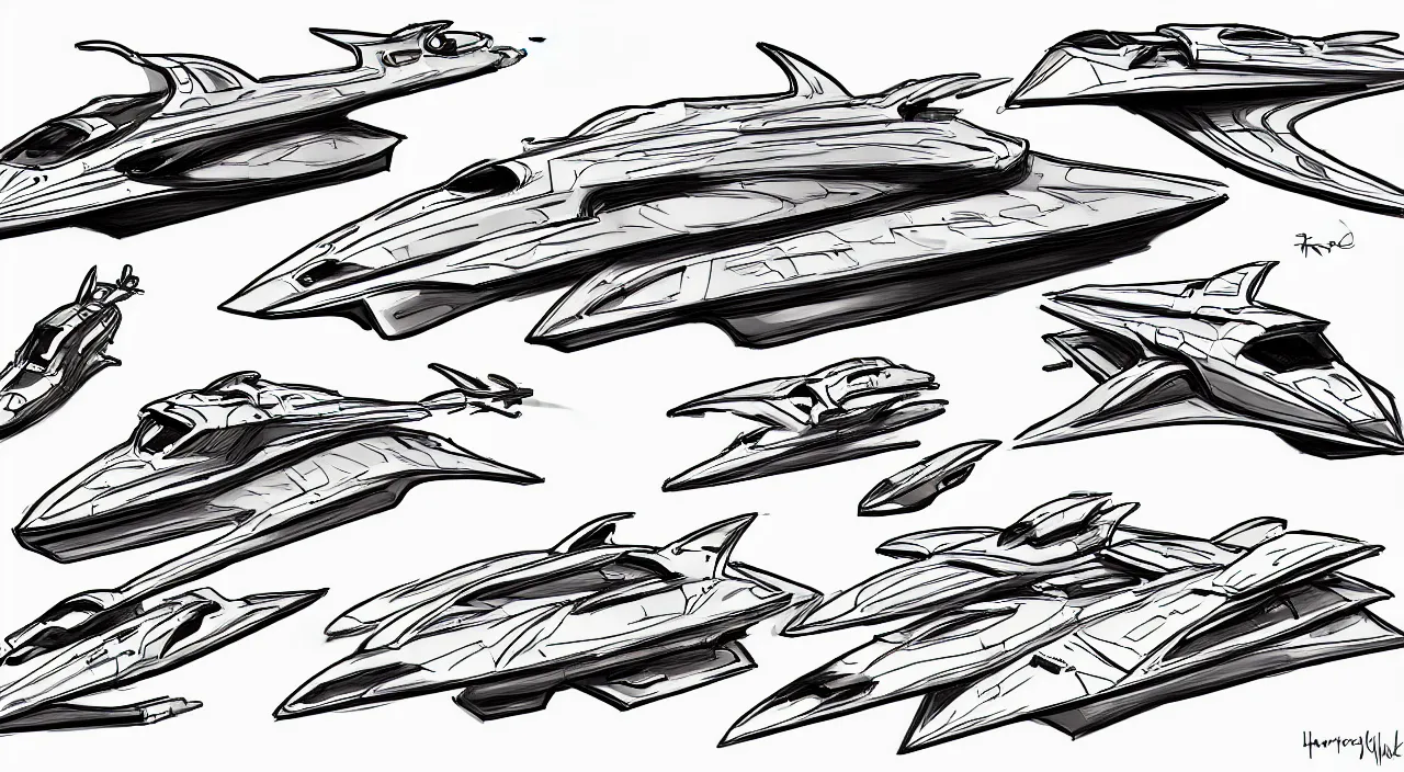 Image similar to sharp spaceship sketches