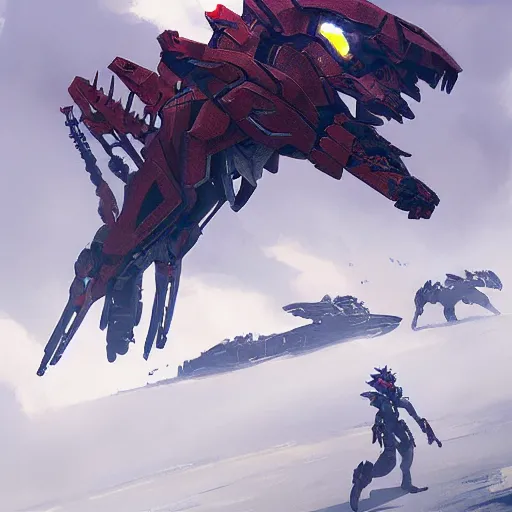 Image similar to Liger Zero, Zoids, Greg rutkowski, Trending artstation, cinematográfica, digital Art