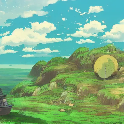 Image similar to landscape of the eternal rest, in the style of studio ghibli, award - winning, 4 k