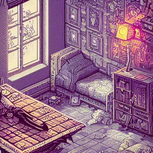 Image similar to 9 0 s bedroom, beautiful detailed pixelart by albertov, intricate details, beautiful, dithered gradients, volumetric lighting, cgsociety, artstation, smooth, sharp focus, 2 d illustration, amazing art by dan mumford, old school computer game graphics, crpg, d & d, pixel art