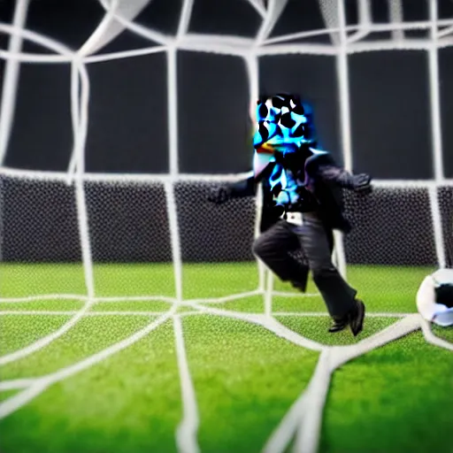 Image similar to professional shot from a game of soccer with darth vader kicking the ball, highly detailed, extremely high quality, hd, 4 k, 8 k, canon 3 0 0 mm, professional photographer, 4 0 mp, lifelike, top - rated, award winning, realistic, detailed lighting, detailed shadows, sharp, no blur, edited, corrected, trending