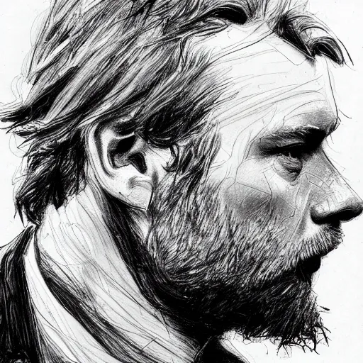 Prompt: a realistic yet scraggly portrait sketch of the side profile of a stern and sophisticated ewan mcgregor, trending on artstation, intricate details, in the style of frank auerbach, in the style of sergio aragones, in the style of martin ansin, in the style of david aja, in the style of mattias adolfsson