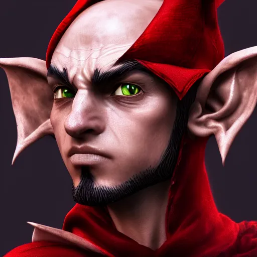 Prompt: close up facial portrait of a runescape elf, black and red, powerful, domineering, stoic, masterful, intense, ultrafine hyperdetailed illustration by kim jung gi, irakli nadar, intricate linework, sharp focus, octopath traveler, yoji shinkawa, highly rendered, detailed, concept art