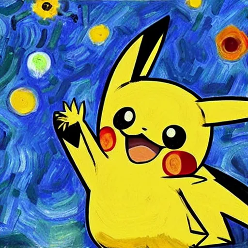 Prompt: Pokémon painting by Vincent Van Gogh