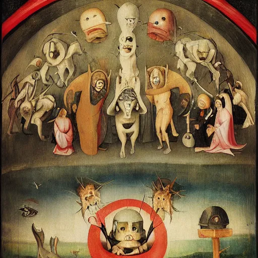 Prompt: The Last Judgement by Hieronymus Bosch in the style of anime, ghibli studio