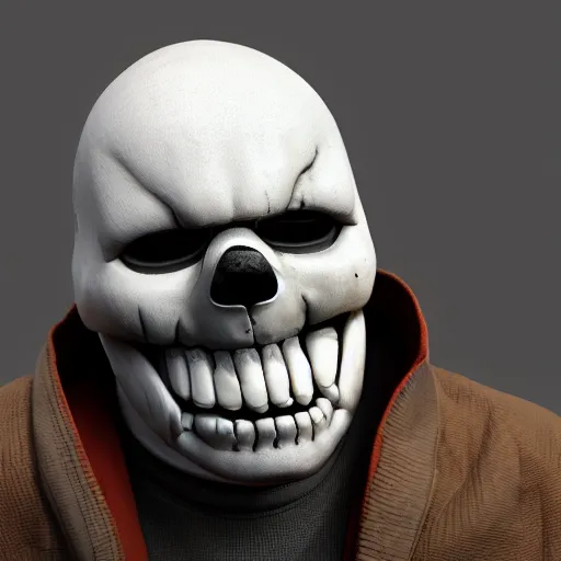 Prompt: a still of a sans, realistic, photorealistic, detailed, cgi, phtotshop