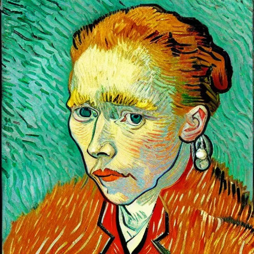 Prompt: van gogh girl with the pearl earing