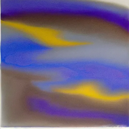 Prompt: abstract, blue, purple, yellow, burnt umber, calming composition