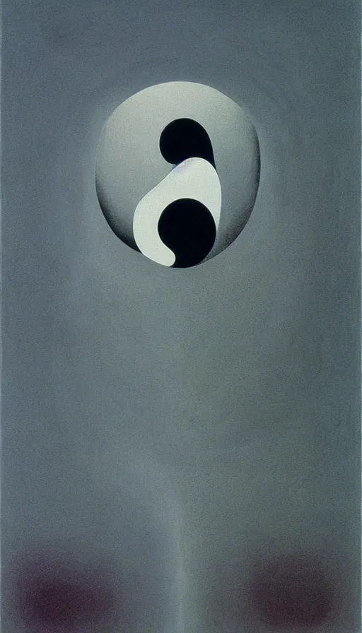 Image similar to Abstract representation of ying Yang concept, by Zdzisław Beksiński