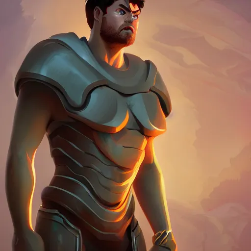 Image similar to Portrait of Karl Urban as Heracles, the greek demigod, mattepainting concept Blizzard pixar maya engine on stylized background splash comics global illumination lighting artstation lois van baarle, ilya kuvshinov, rossdraws