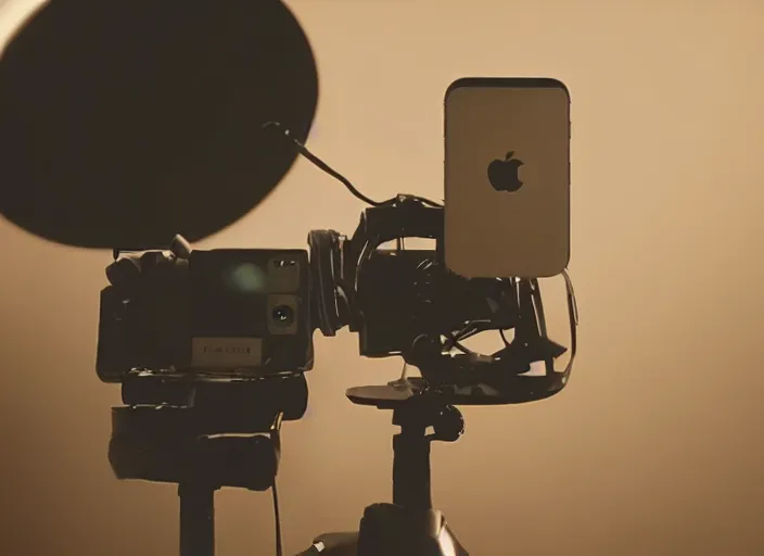 Prompt: photo still of an iphone in a film from 1 9 2 0, 8 k, studio lighting bright ambient lighting key light, 8 5 mm f 1. 8