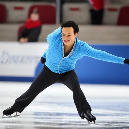 Prompt: Adrian Martinez as ice skater