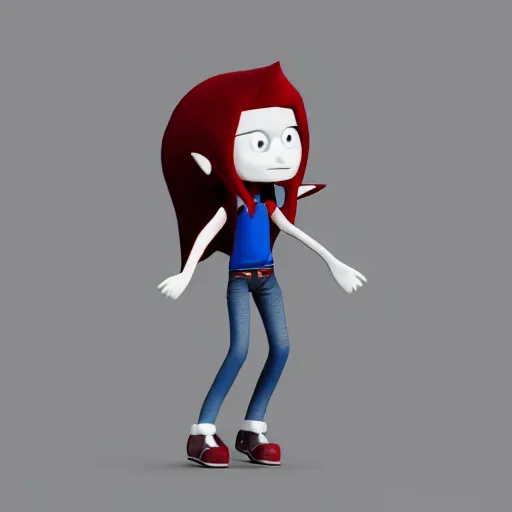 Prompt: 3D render of Marceline The Vampire from the series Adventure Time