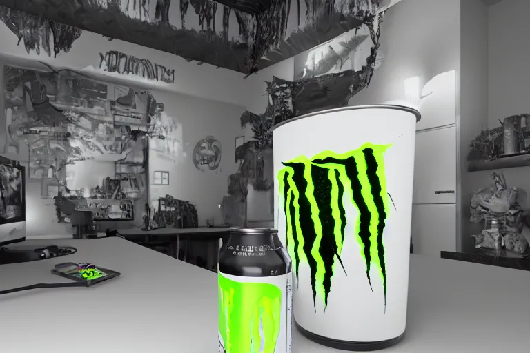 Image similar to monster energy drink, illumination ray tracing hdr fanart arstation by sung choi and eric pfeiffer and gabriel garza and casper konefal