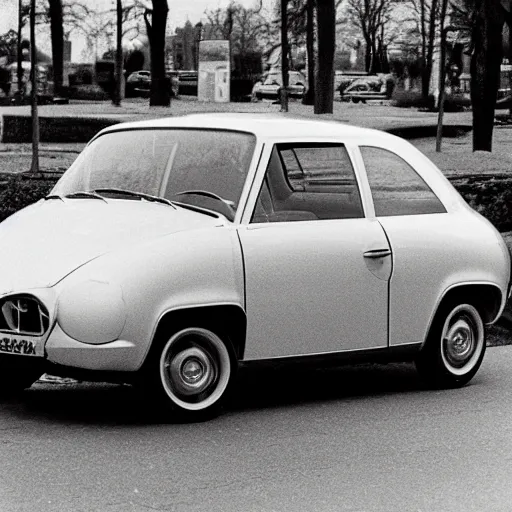 Prompt: a car designed by martin parr and charles eames