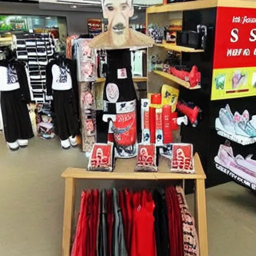 Image similar to Oh my god! Check out this photo! I've never seen a store that slls products like this before! What evn are these objects for sale? This thing looks like Barry Chuckle, WTF!