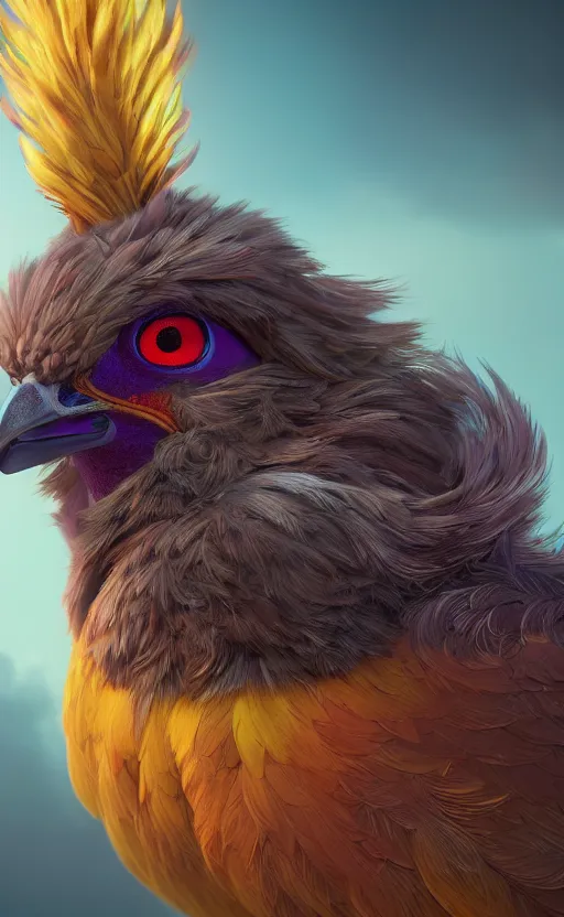 Image similar to phoenix bird, portrait, electric, furry, soft, concept art, sharp focus, intricate details, highly detailed, photorealistic, disney pixar, octane render, iridescent, anime, 8 k